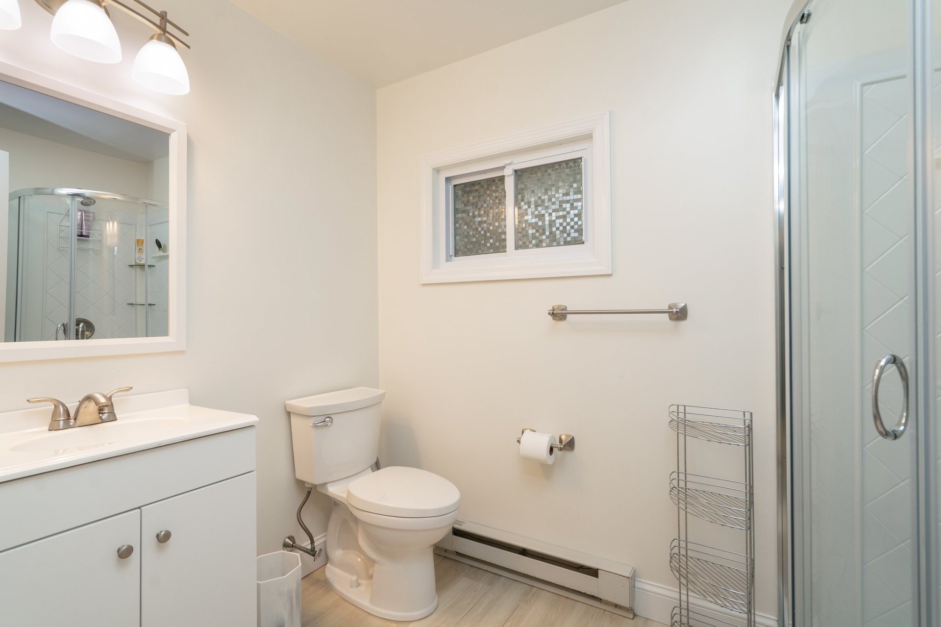 Lower level full bathroom with walk-in shower