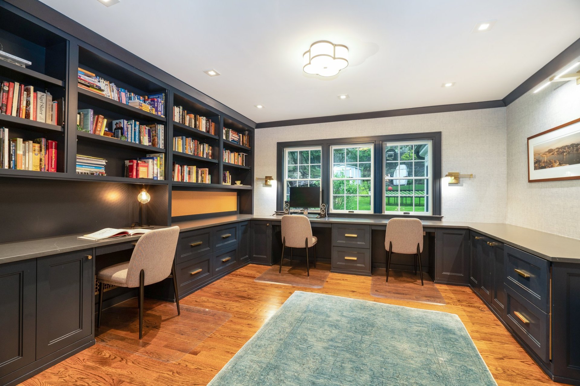 Custom-built home office and library